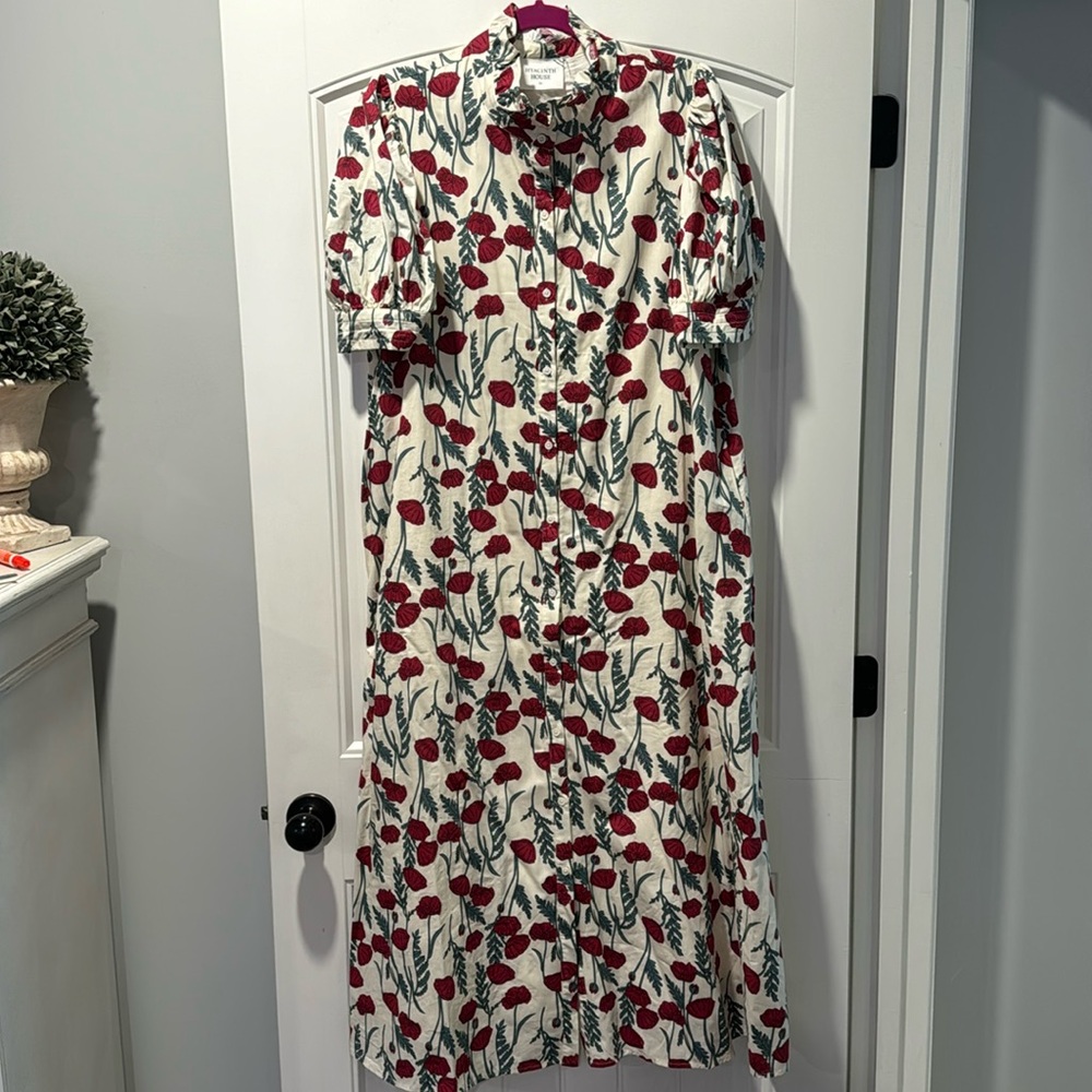 Amaryllis Floral Midi Dress